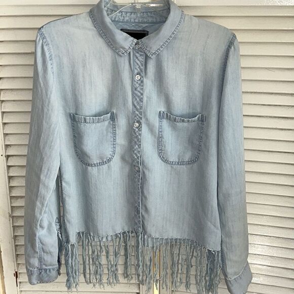 Western crop & 🤠🐴 fringe ‘denim’ shirt 👕 brunch to ride in your Pony! - Picture 12 of 17